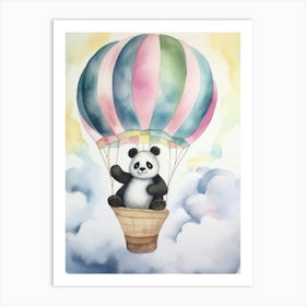 Baby Panda 5 In A Hot Air Balloon Art Print