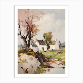 Small Cottage And Trees Lanscape Painting 6 Art Print