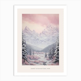 Dreamy Winter National Park Poster  Grand Teton National Park United States 4 Art Print