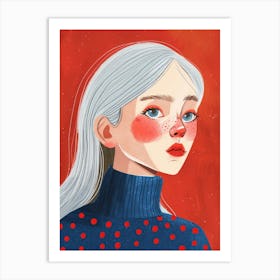 Girl With White Hair 3 Art Print