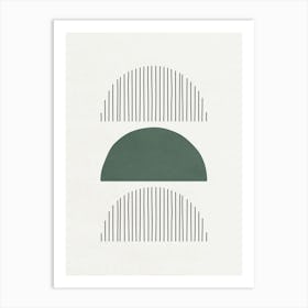 Shapes and Lines - Green 02 1 Art Print