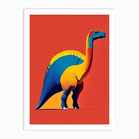 Apatosaurus Primary Colours Dinosaur Art Print