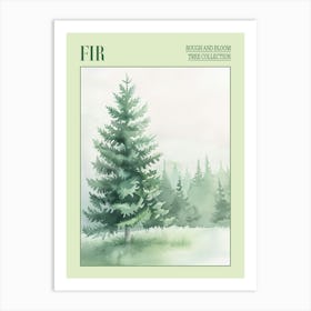 Fir Tree Atmospheric Watercolour Painting 2 Poster Art Print