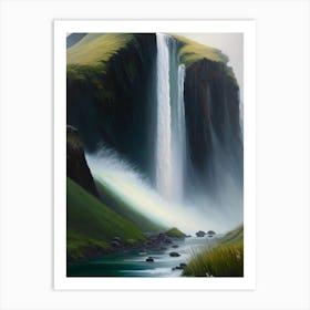 Skógafoss, Iceland Peaceful Oil Art  (2) Art Print