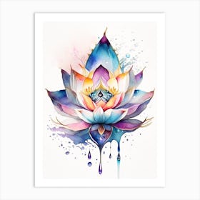 Lotus Flower, Symbol, Third Eye Watercolour 7 Art Print