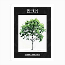 Beech Tree Pixel Illustration 1 Poster Art Print