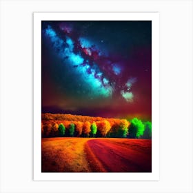 Colorful Landscape With Milky Way Art Print