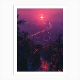 Sunset Cityscape 1 Art Print