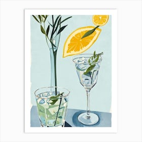 Lemon Cocktail Art Print