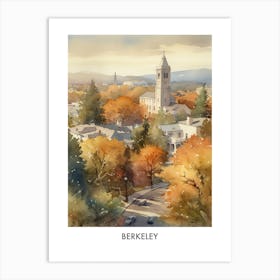 Berkeley Watercolor 4 Travel Poster Art Print