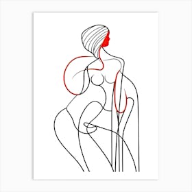 Line Art Woman Body 7 Art Print