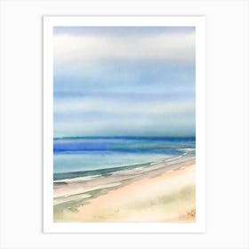 Plage Du Touquet 3, France Watercolour Art Print