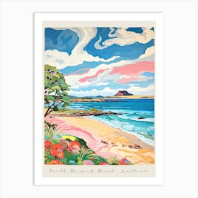 Poster Of North Berwick Beach, East Lothian, Scotland, Matisse And Rousseau Style 1 Art Print