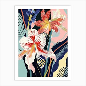 Colourful Flower Illustration Amaryllis 6 Art Print