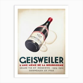Wine Bottle Vintage Poster Art Print