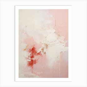 Pink And White, Abstract Raw Painting 1 Art Print