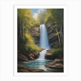 Waterfall In A Gorge Art Print