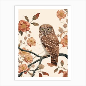 Brown Fish Owl Japanese Painting 3 Art Print