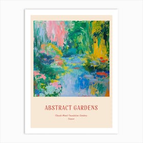 Colourful Gardens Claude Monet Foundation Gardens France 4 Red Poster Art Print