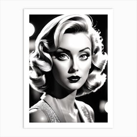 Black And White Portrait Of A Woman Art Print