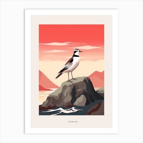 Minimalist Lapwing 2 Bird Poster Art Print