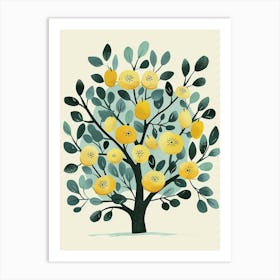 Pear Tree Flat Illustration 5 Art Print
