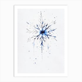 Fragile, Snowflakes, Minimalist Watercolour 1 Art Print