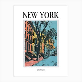 Greenpoint New York Colourful Silkscreen Illustration 1 Poster Art Print