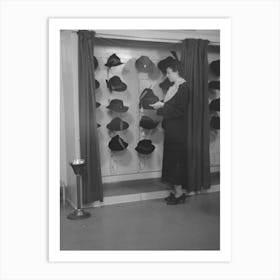 Untitled Photo, Possibly Related To Model Trying On Hat For A Buyer, New York City Showroom, Jersey 2 Art Print