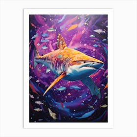  A Silky Shark Vibrant Paint Splash 1 Art Print