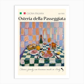 Osteria Della Passeggiata Trattoria Italian Poster Food Kitchen Art Print