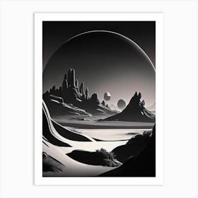 Mars Landscape Noir Comic 4 Art Print