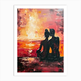 Sunset Couple, Passion Art Print
