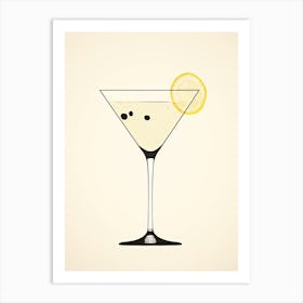Mid Century Modern French 75 Martini Floral Infusion Cocktail 4 Art Print