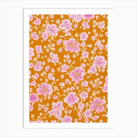 Lilium Floral Print Retro Pattern 2 Flower Art Print