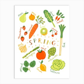 Spring Fruit And Vegetables Poster Art Print