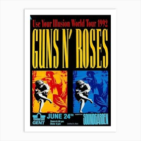 Guns Roses 1992 Use Your Illusion World Tour Poster Art Print