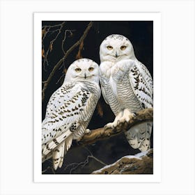 Snowy Owls 4 Art Print