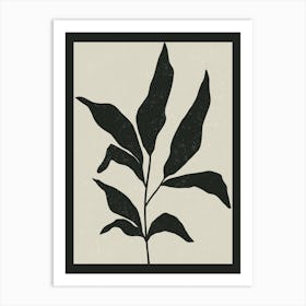 Black And White Leaf Art Print