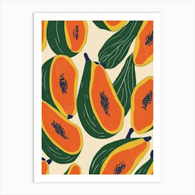 Papaya Pattern Illustration 5 Art Print