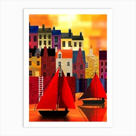 Seaside Town 4 Art Print