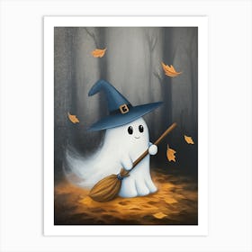 Ghost With Broom 1 Art Print