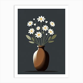 Daisies In A Vase 19 Art Print