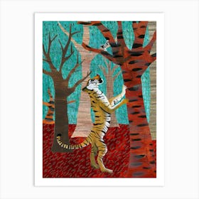 Tiger And Bird Art Print