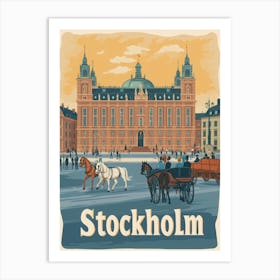 Aihrgdesign A Classic 1960s Travel Poster For Stockholm 1 Art Print