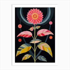 Zinnia 1 Hilma Af Klint Inspired Flower Illustration Art Print