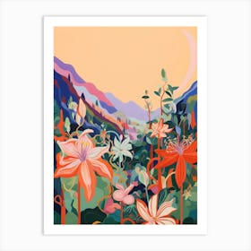 Boho Wildflower Painting Columbine 7 Art Print