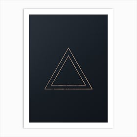 Abstract Geometric Gold Glyph on Dark Teal n.0217 Art Print