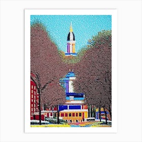 Springfield, City Us  Pointillism Art Print