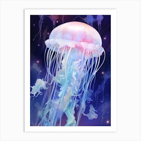 Moon Jellyfish Simple Painting 11 Art Print